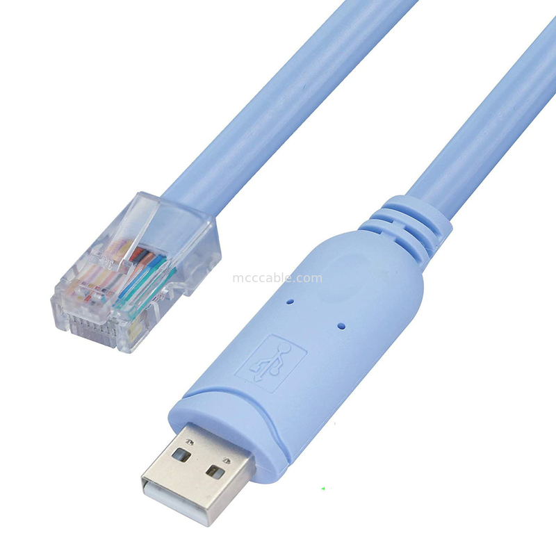 Conector de arnês personalizado industrial USB para RJ45 para 8P8C cabeça de cristal para cabo de controle de comutação de porta serial RS232