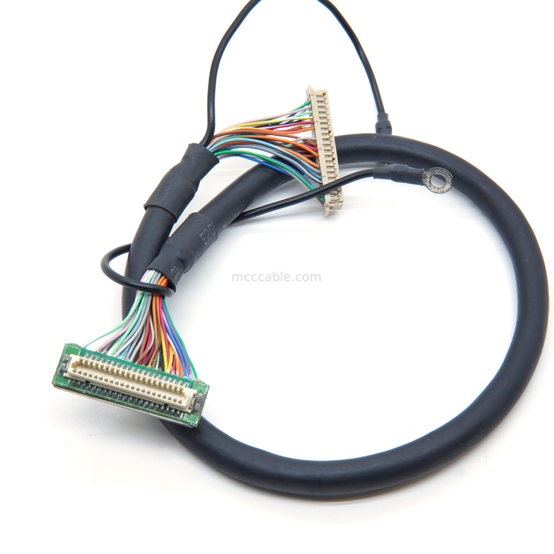 DF9 41P Arnês de fio médico de grau industrial  DF9 41 Pin Screen Display Cable Female Hot Press Flat Connect