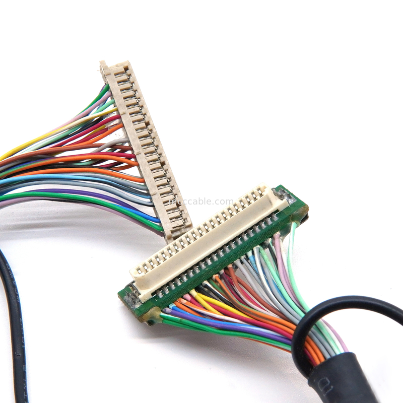 DF9 41P Arnês de fio médico de grau industrial  DF9 41 Pin Screen Display Cable Female Hot Press Flat Connect