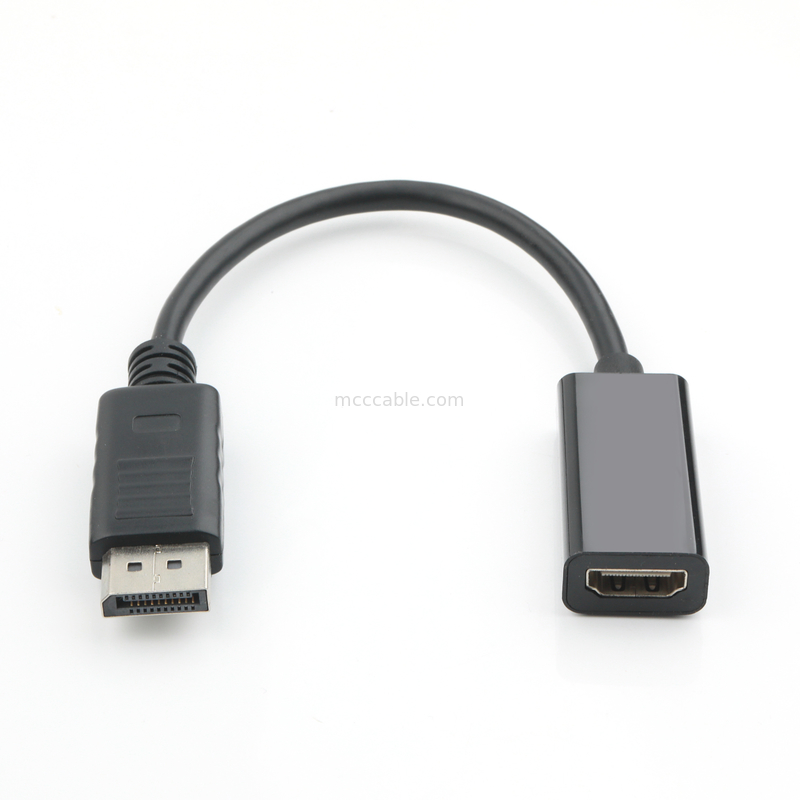 DP macho para adaptador HDMI feminino HD transmissão de sinal industrial, suporte 4K 8K