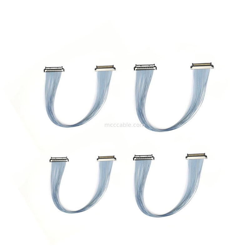 0.4mm USL20-30SS-020C Cabos Micro Coaxial Temperatura de funcionamento -40°C a +105°C para sistemas de segurança ao ar livre