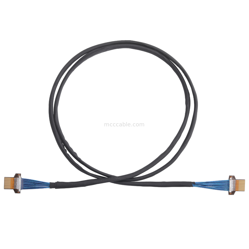 Cabo Micro Coaxial 36AWG – Impedância de 50Ω – FPC de 10 pinos para FPC de 10 pinos – UL1354