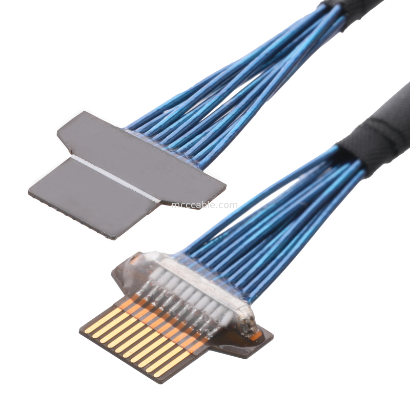 Cabo Micro Coaxial 36AWG – Impedância de 50Ω – FPC de 10 pinos para FPC de 10 pinos – UL1354