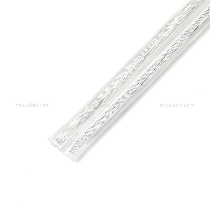 Conjunto de cabo de alimentação de dois pinos polarizado transparente personalizado com cabo 18AWG SPT-2