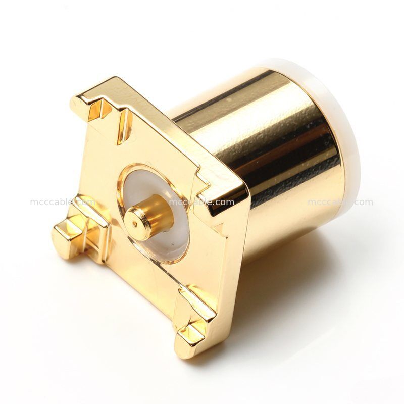 Conector de teste RF de montagem PCB banhado a ouro personalizado para sistemas de comunicação sem fio
