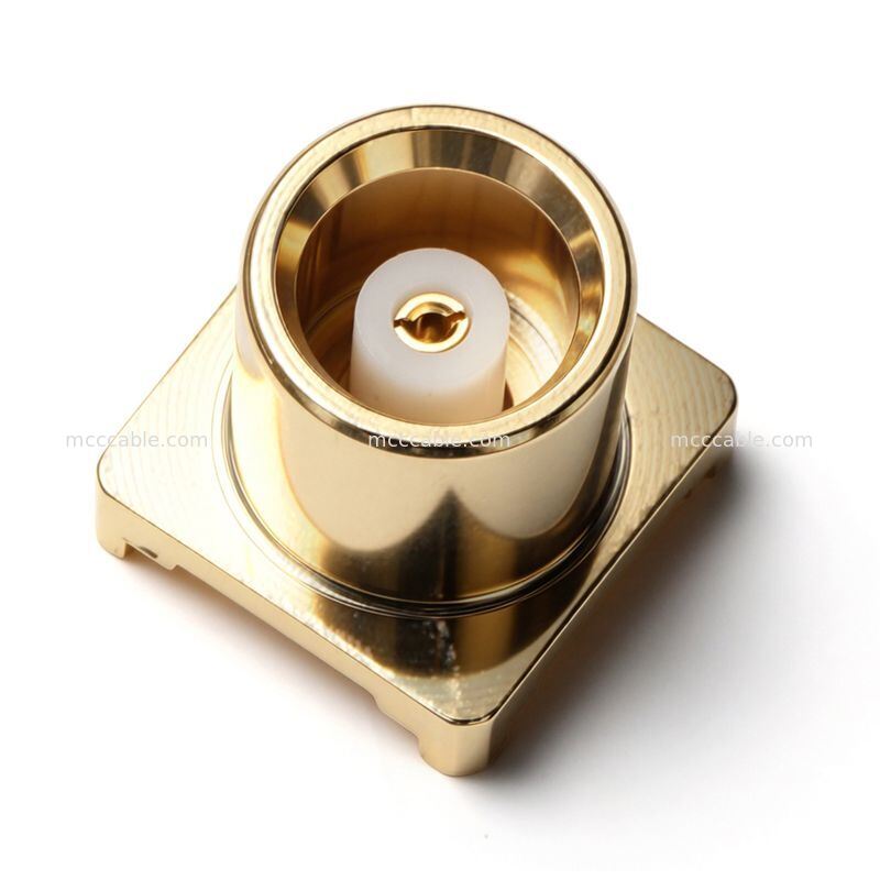 Conector de teste RF de montagem PCB banhado a ouro personalizado para sistemas de comunicação sem fio
