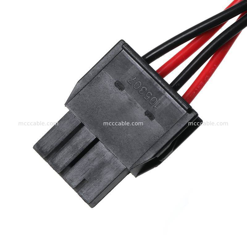 4 pin Nano-Fit para MTA156 Power Supply Cable Assembly 15V AWG22 Custom Wire Harness