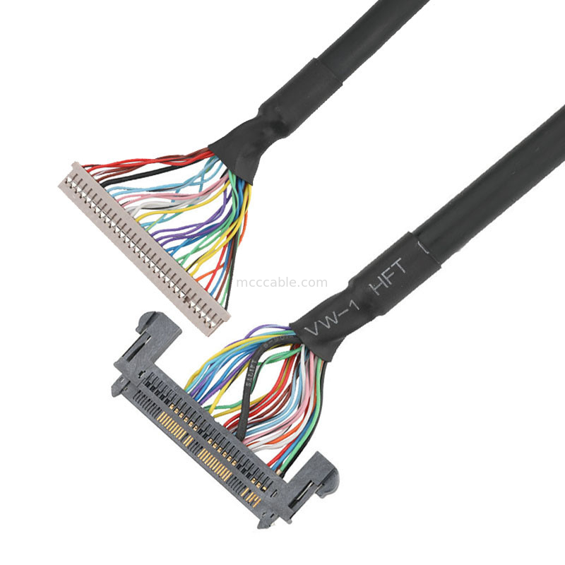 HORAS 1.25mm DF14-30S-1.25C ao conjunto de cabo do EDP de JAE 0.5mm FI-RE51HL LVDS